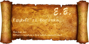 Egyházi Boriska névjegykártya